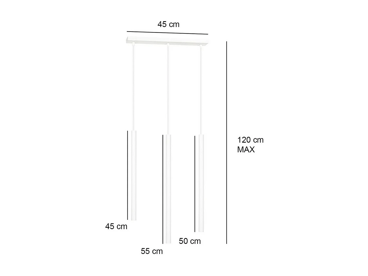 Lampada a Sospensione Selter, Bianco, 45x120x6 cm, Seven Design