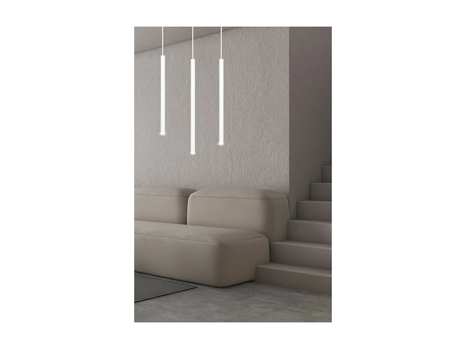Lampada a Sospensione Selter, Bianco, 45x120x6 cm, Seven Design