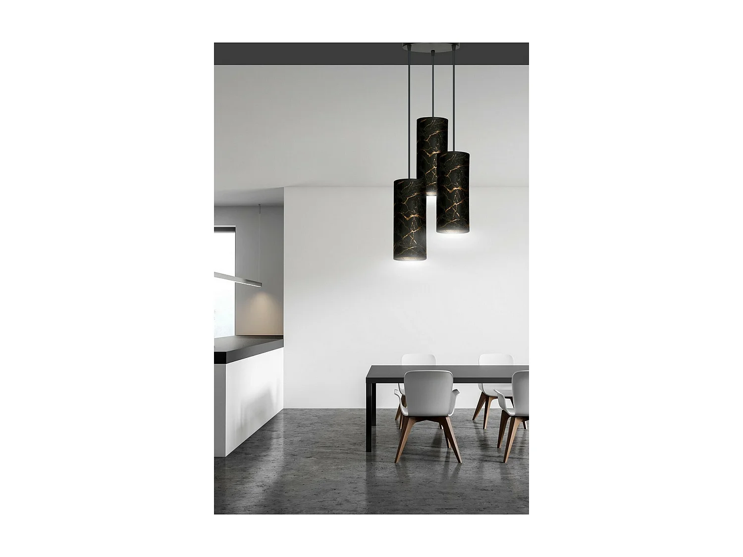 Lampada a Sospensione Karli, Nero, 35x100x22 cm, EPIKASA