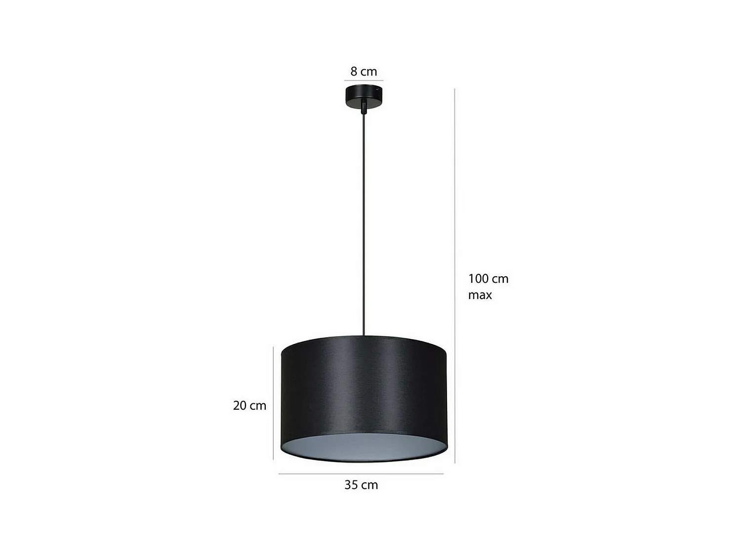 Suspension Roto, Noir, 35x100x35 cm, EPIKASA