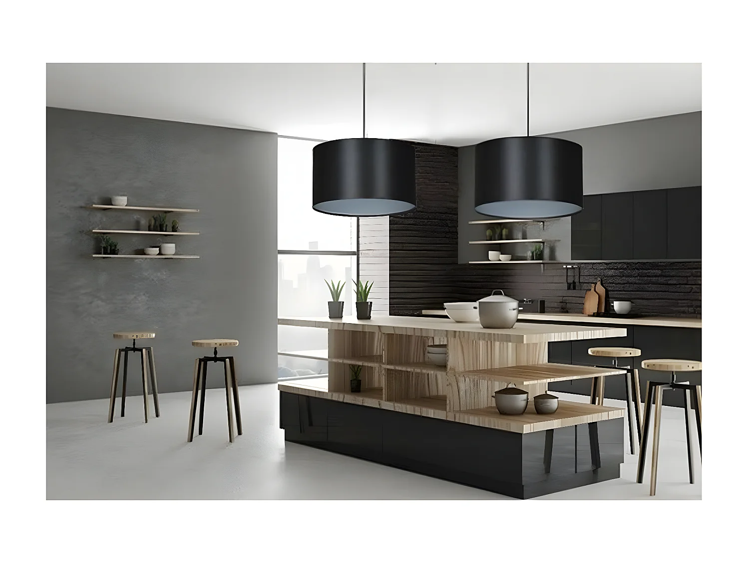 Hanglamp Roto, Zwart, 35x100x35 cm, EPIKASA