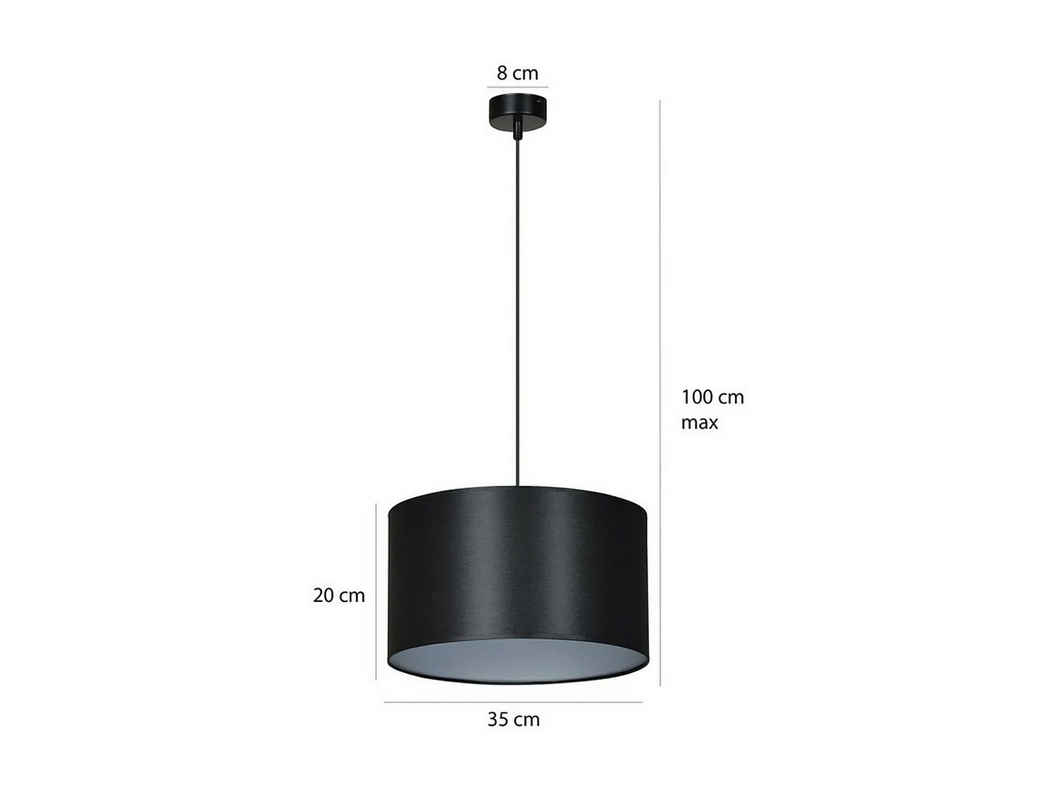 Hanglamp Roto, Zwart, 35x100x35 cm, EPIKASA