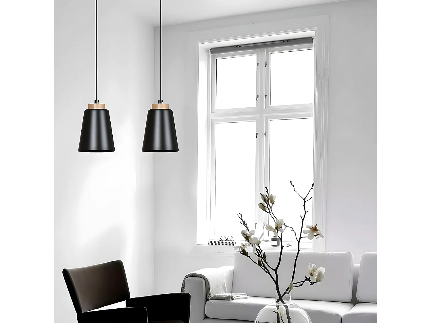 Lampa Wisząca Bolero, Czarny, 40x100x14 cm, Seven Design