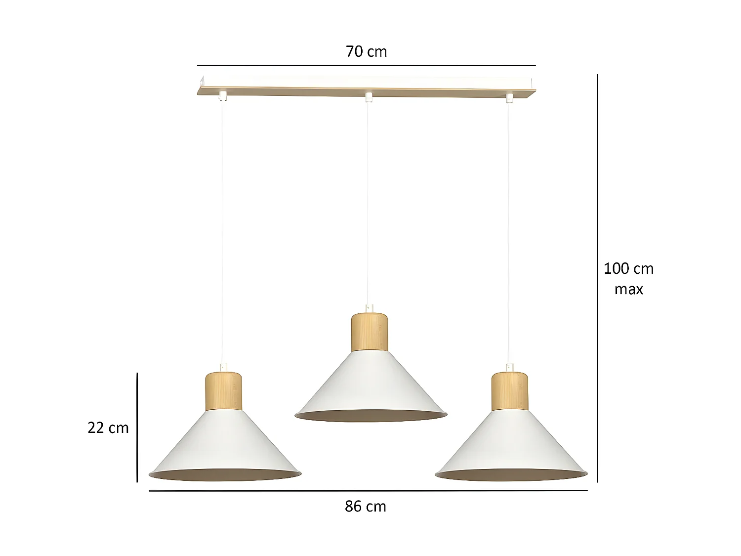Suspension Rowen, Blanc, 86x100x25 cm, Seven Design