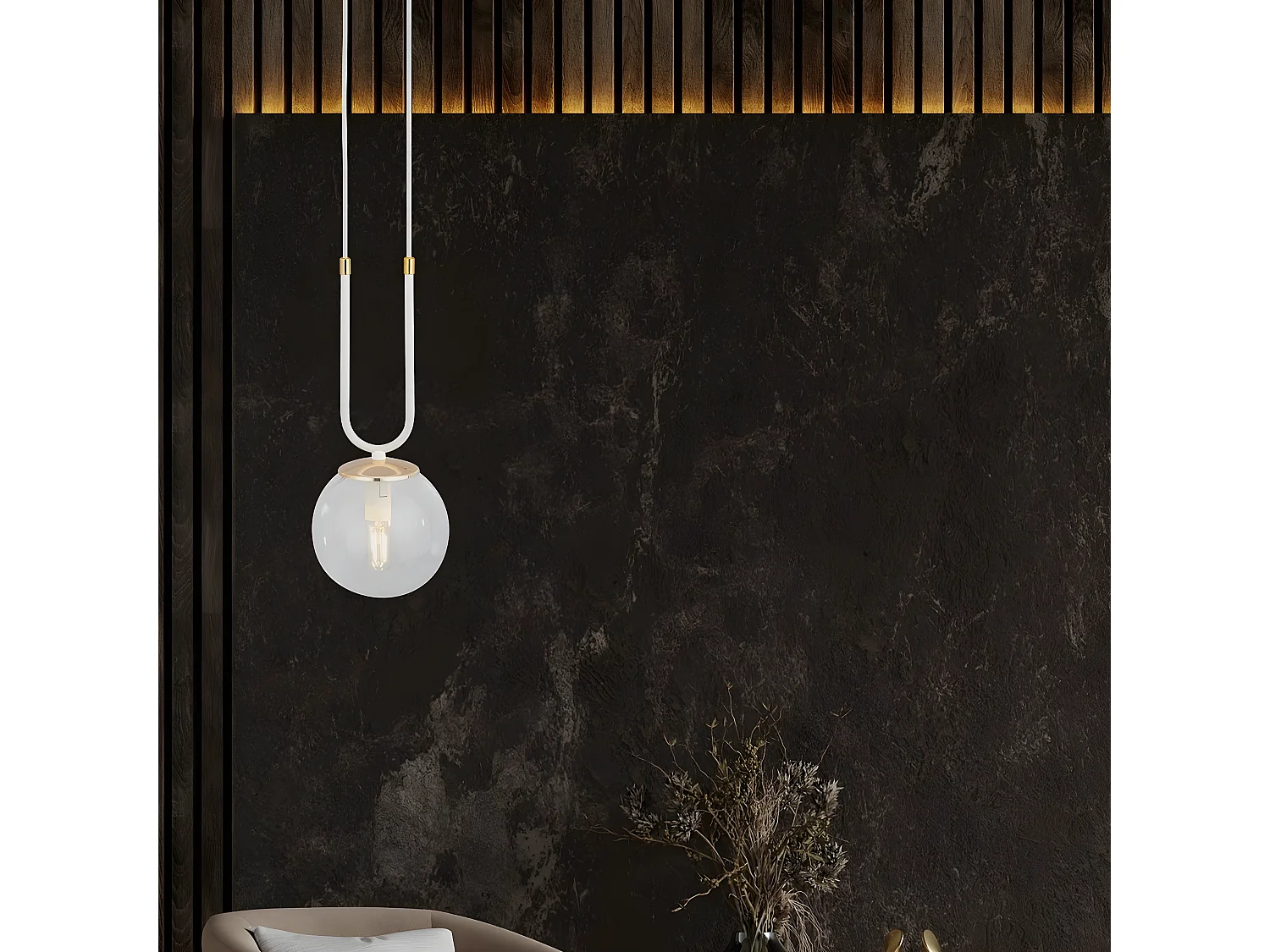 Candeeiro Suspenso Glam 9, Branco, 15x115x15 cm, Seven Design