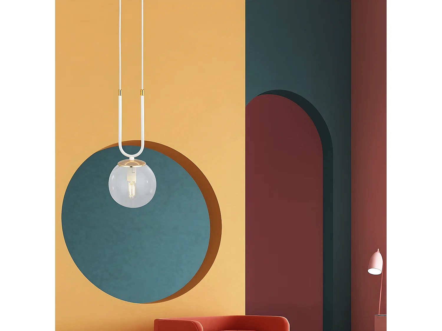 Candeeiro Suspenso Glam 9, Branco, 15x115x15 cm, Seven Design