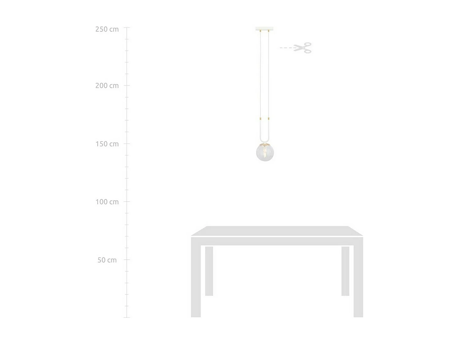 Candeeiro Suspenso Glam 9, Branco, 15x115x15 cm, Seven Design