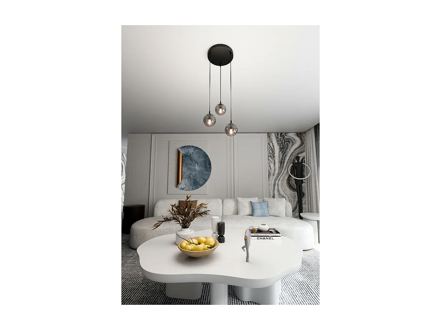 Lampada a Sospensione Cosmo, Grigio, 40x100x40 cm, EPIKASA