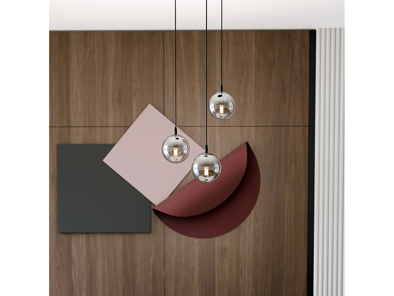 Lampada a Sospensione Cosmo, Grigio, 40x100x40 cm, EPIKASA