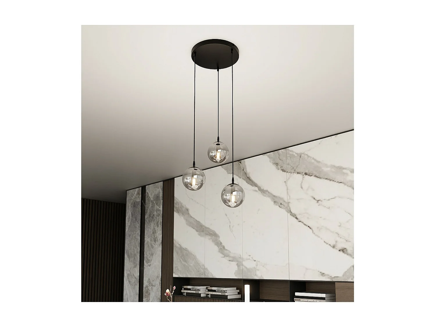 Lampada a Sospensione Cosmo, Grigio, 40x100x40 cm, EPIKASA