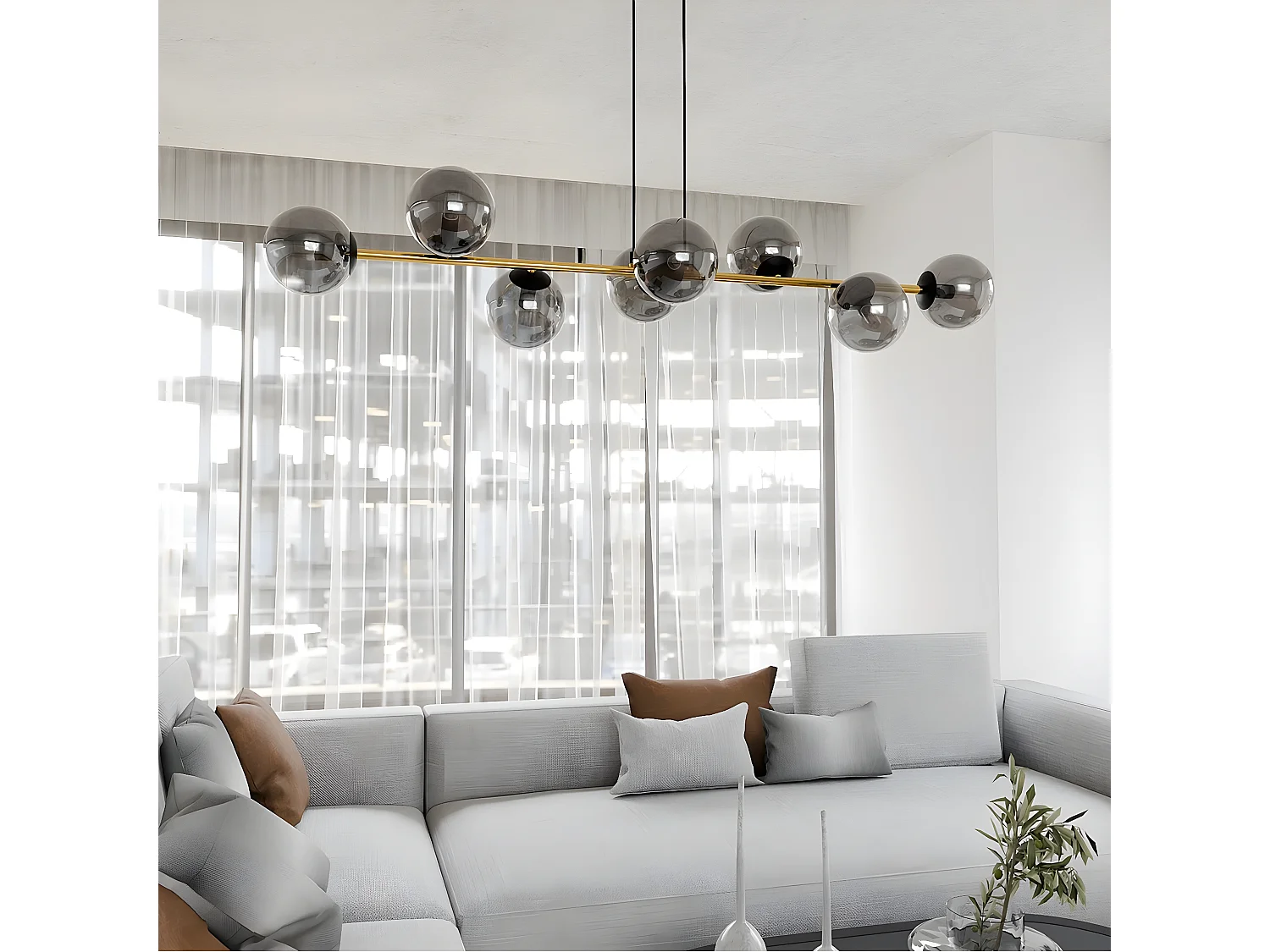 Candeeiro Suspenso Gravity, Preto, 140x100x29 cm, EPIKASA