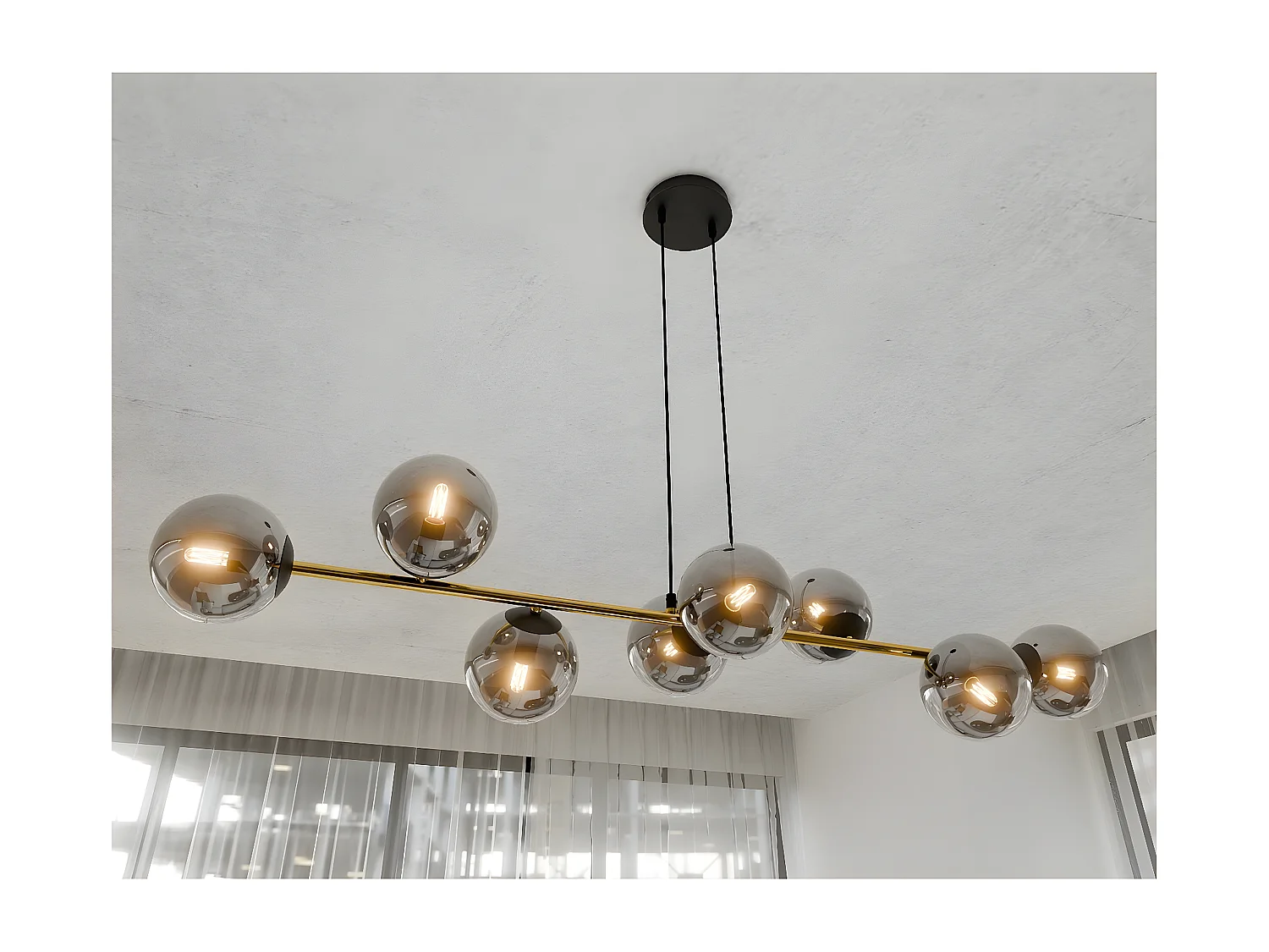 Candeeiro Suspenso Gravity, Preto, 140x100x29 cm, EPIKASA