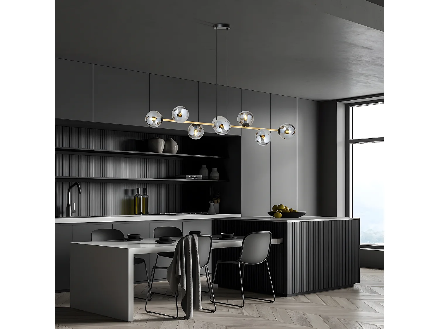 Suspension Gravity 3, Noir, 140x100x29 cm, Seven Design