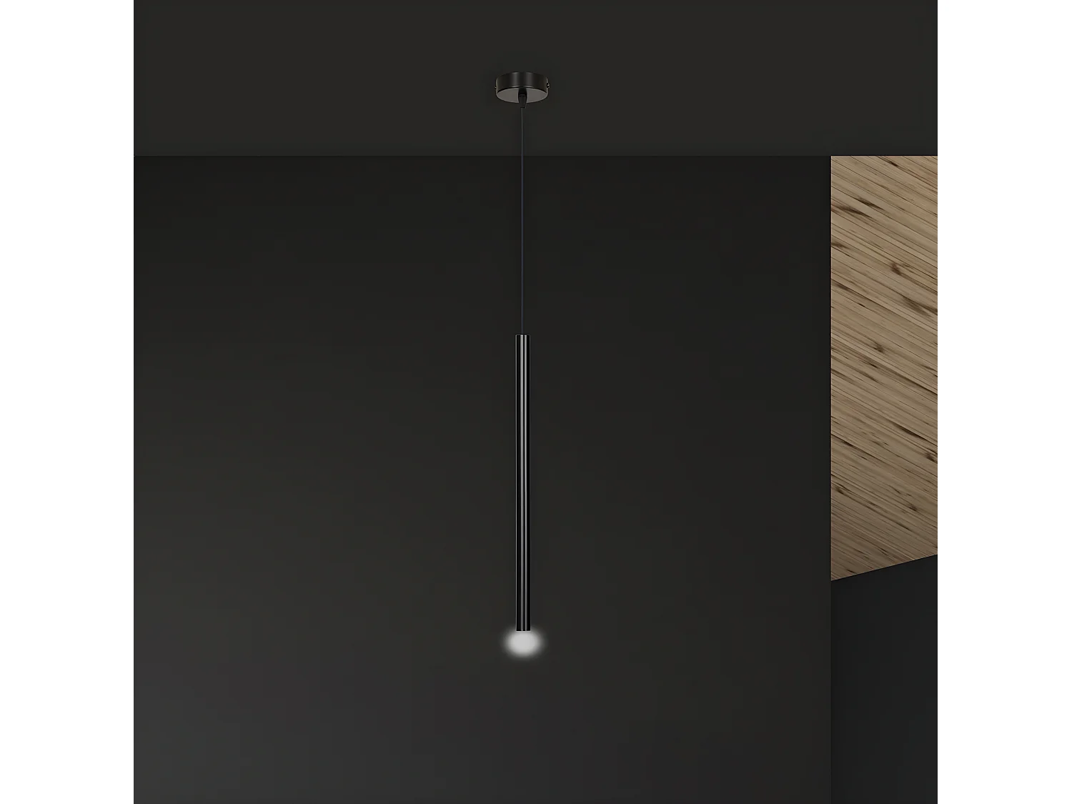 Hanglamp Selter, Zwart, 8x120x8 cm, Seven Design