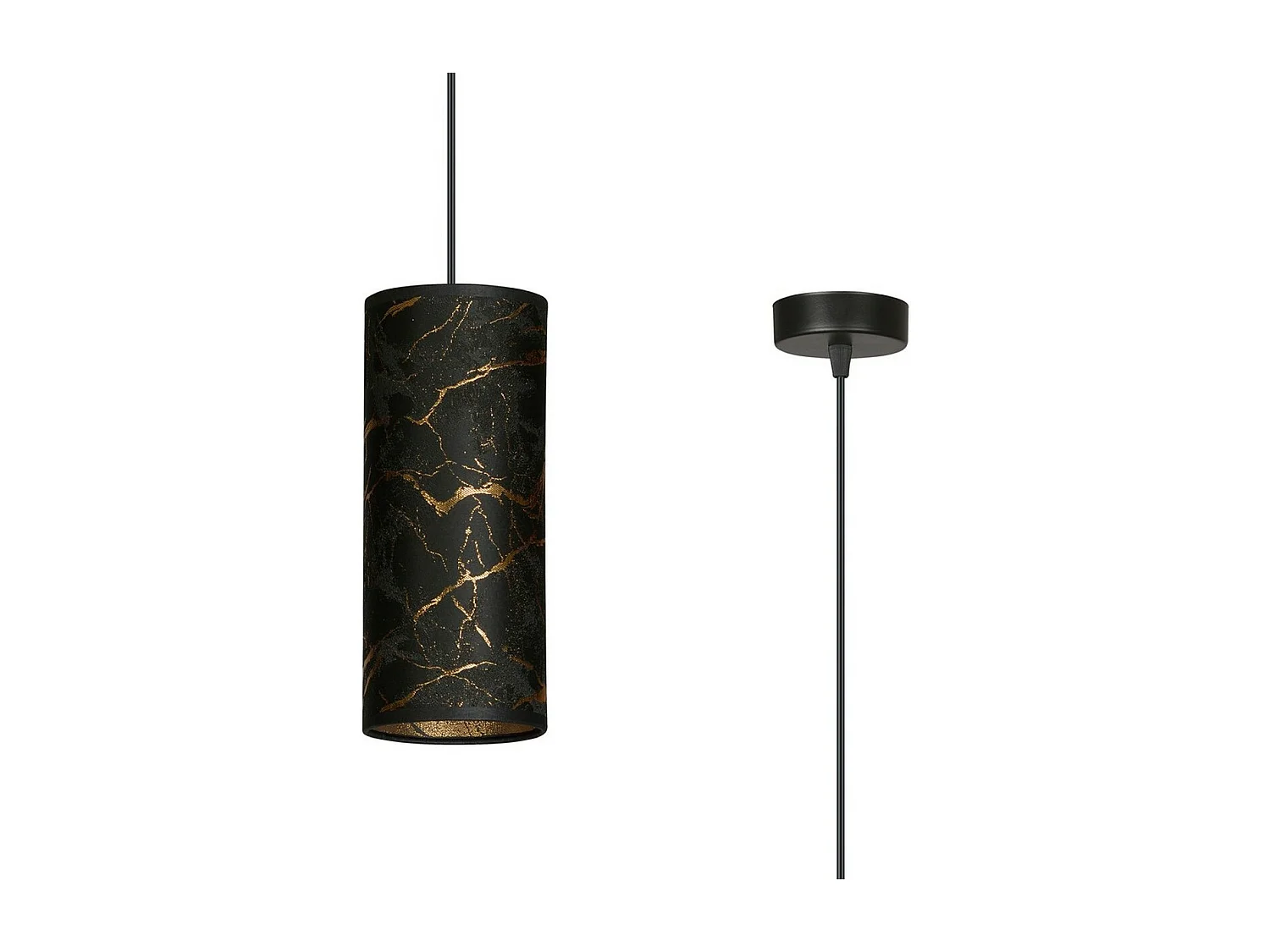Candeeiro Suspenso Karli, Preto, 10x100x6 cm, Seven Design