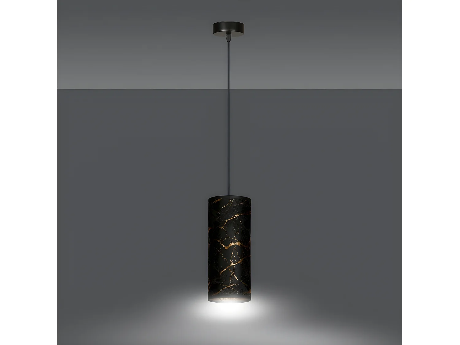 Candeeiro Suspenso Karli, Preto, 10x100x6 cm, Seven Design