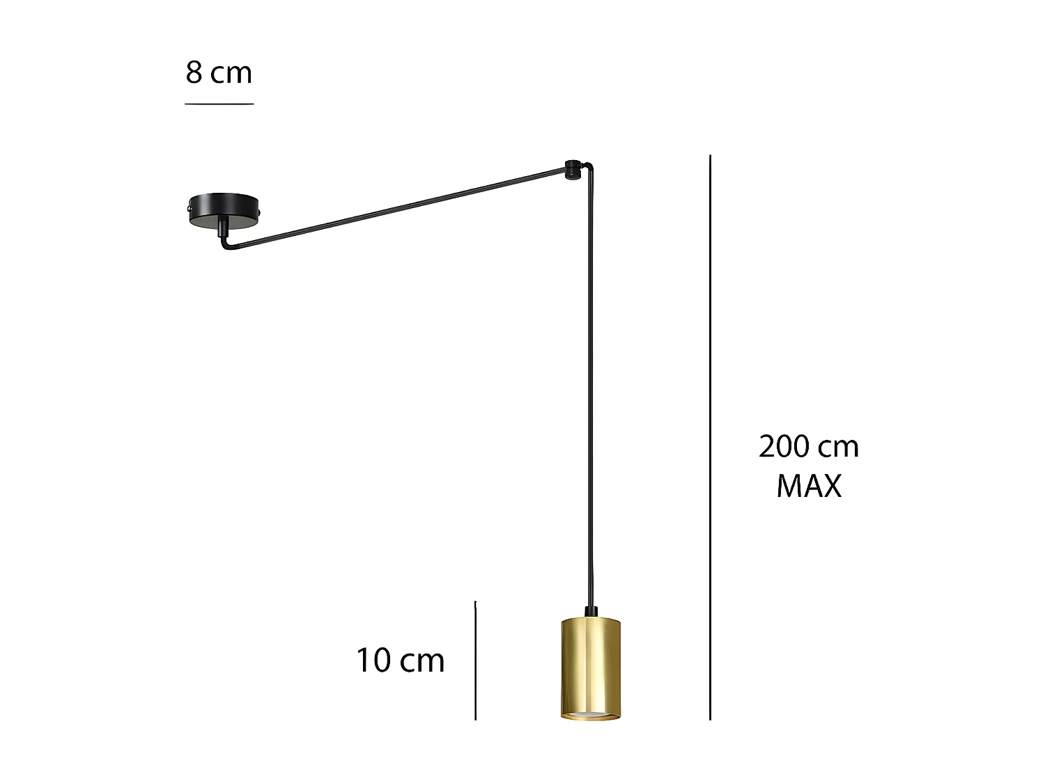 Hanglamp Traker 8, Zwart, 300x300x8 cm, Seven Design