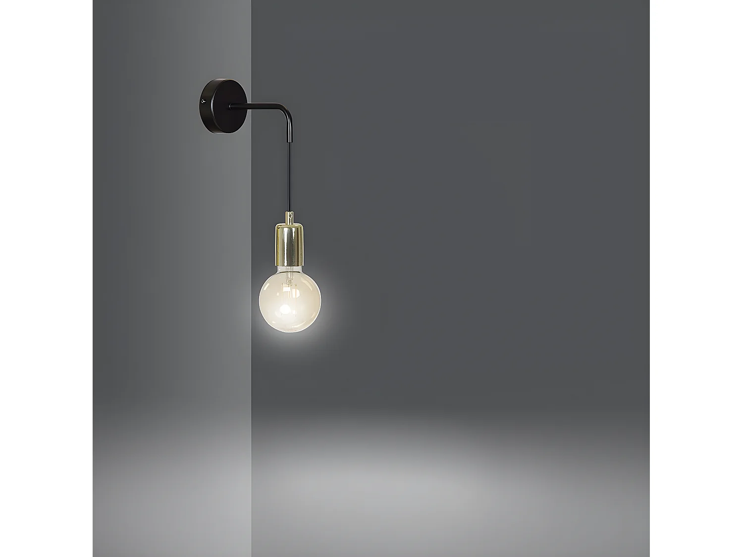 Candeeiro de Parede Vesio, Preto, 20x30x12 cm, Seven Design