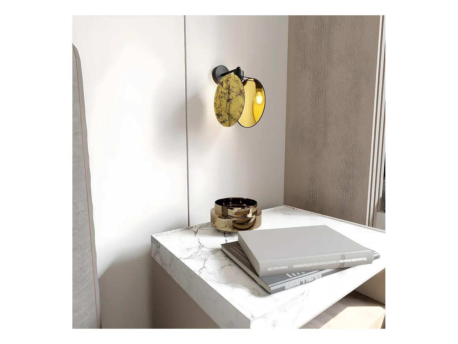 Lampa ścienna Motif, Złoto, 20x26x22 cm, EPIKASA