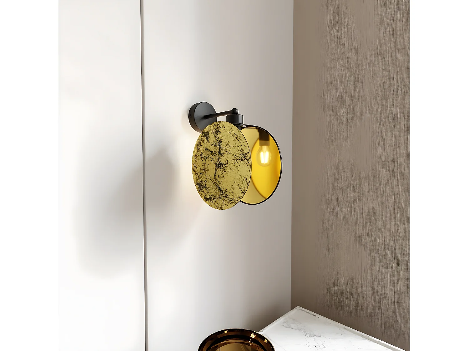 Lámpara de Pared Motif, Oro, 20x26x22 cm, Seven Design