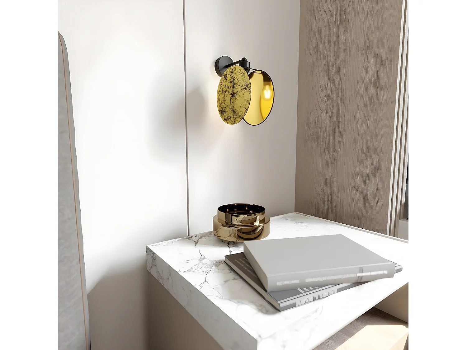 Lámpara de Pared Motif, Oro, 20x26x22 cm, Seven Design