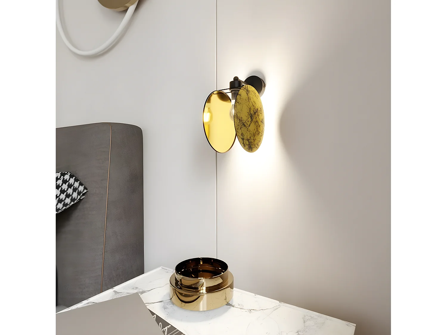 Lámpara de Pared Motif, Oro, 20x26x22 cm, Seven Design