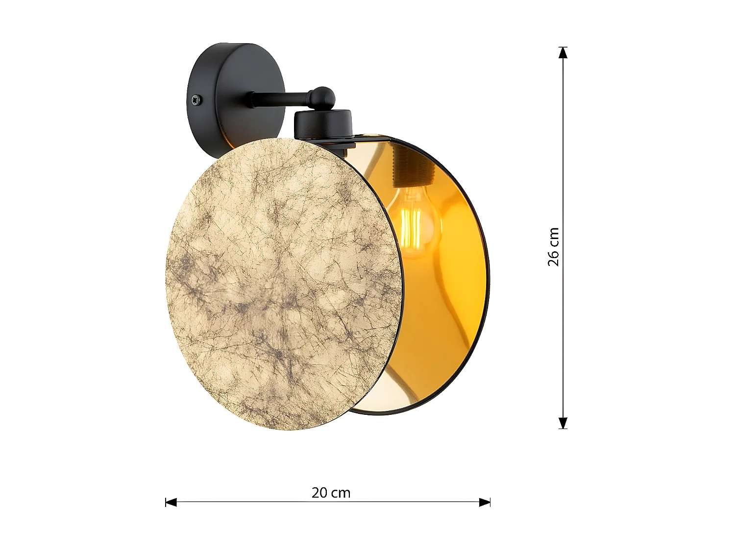 Lámpara de Pared Motif, Oro, 20x26x22 cm, Seven Design