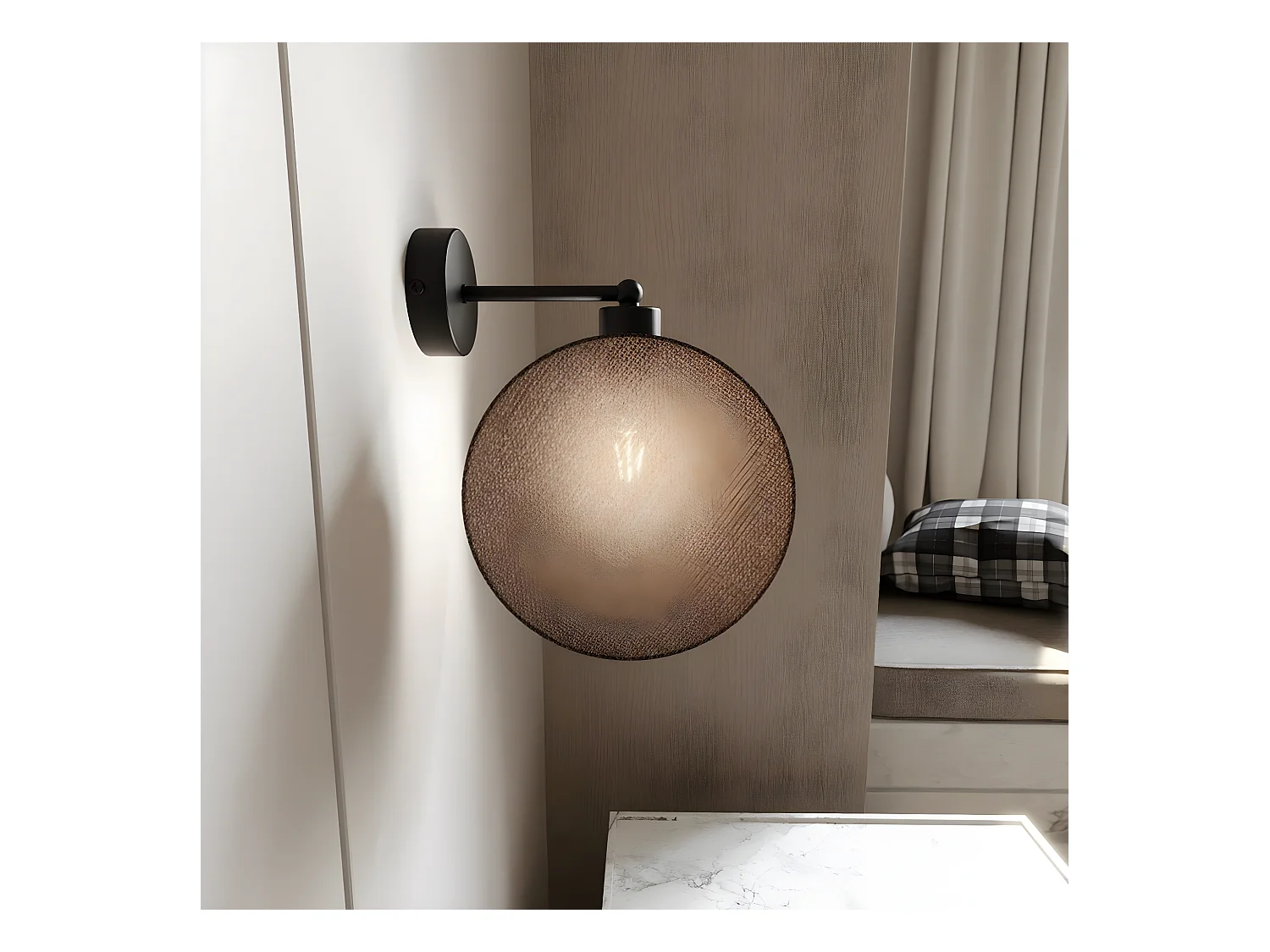 Lampa ścienna Motif, Beżowy, 20x26x22 cm, EPIKASA