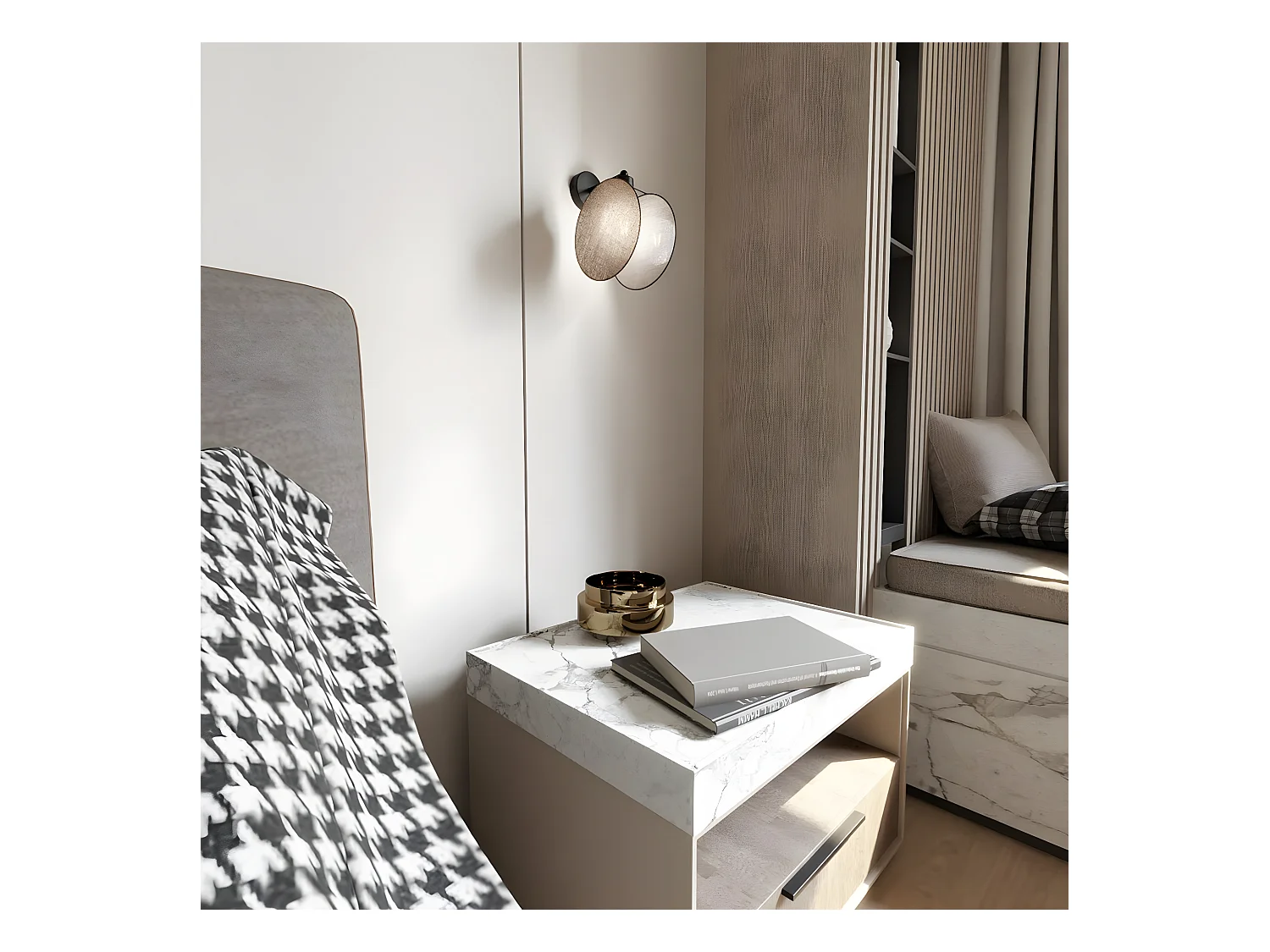 Lampa ścienna Motif, Beżowy, 20x26x22 cm, EPIKASA