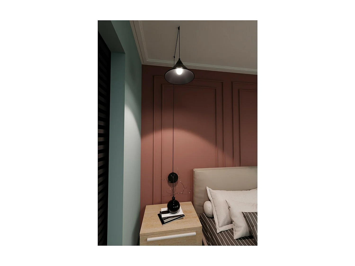 Candeeiro Suspenso Abramo, Preto, 400x400x60 cm, Seven Design