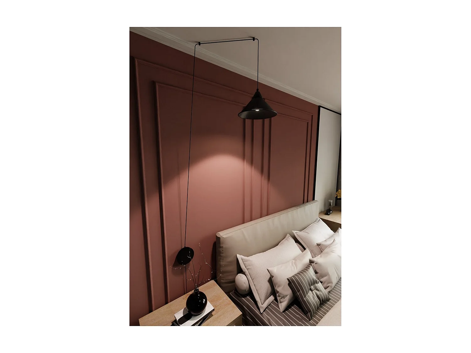 Candeeiro Suspenso Abramo, Preto, 400x400x60 cm, Seven Design