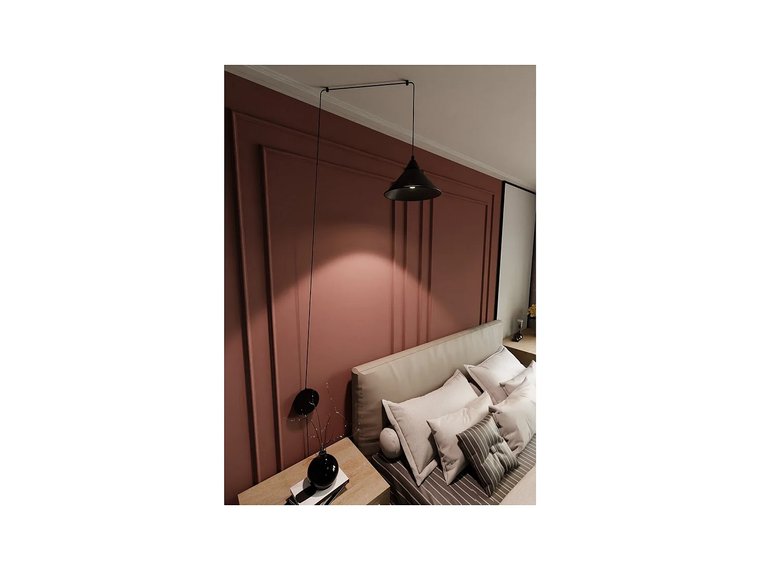 Candeeiro Suspenso Abramo, Preto, 400x400x60 cm, EPIKASA