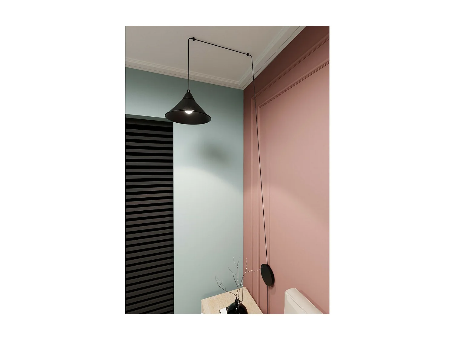 Candeeiro Suspenso Abramo, Preto, 400x400x60 cm, Seven Design