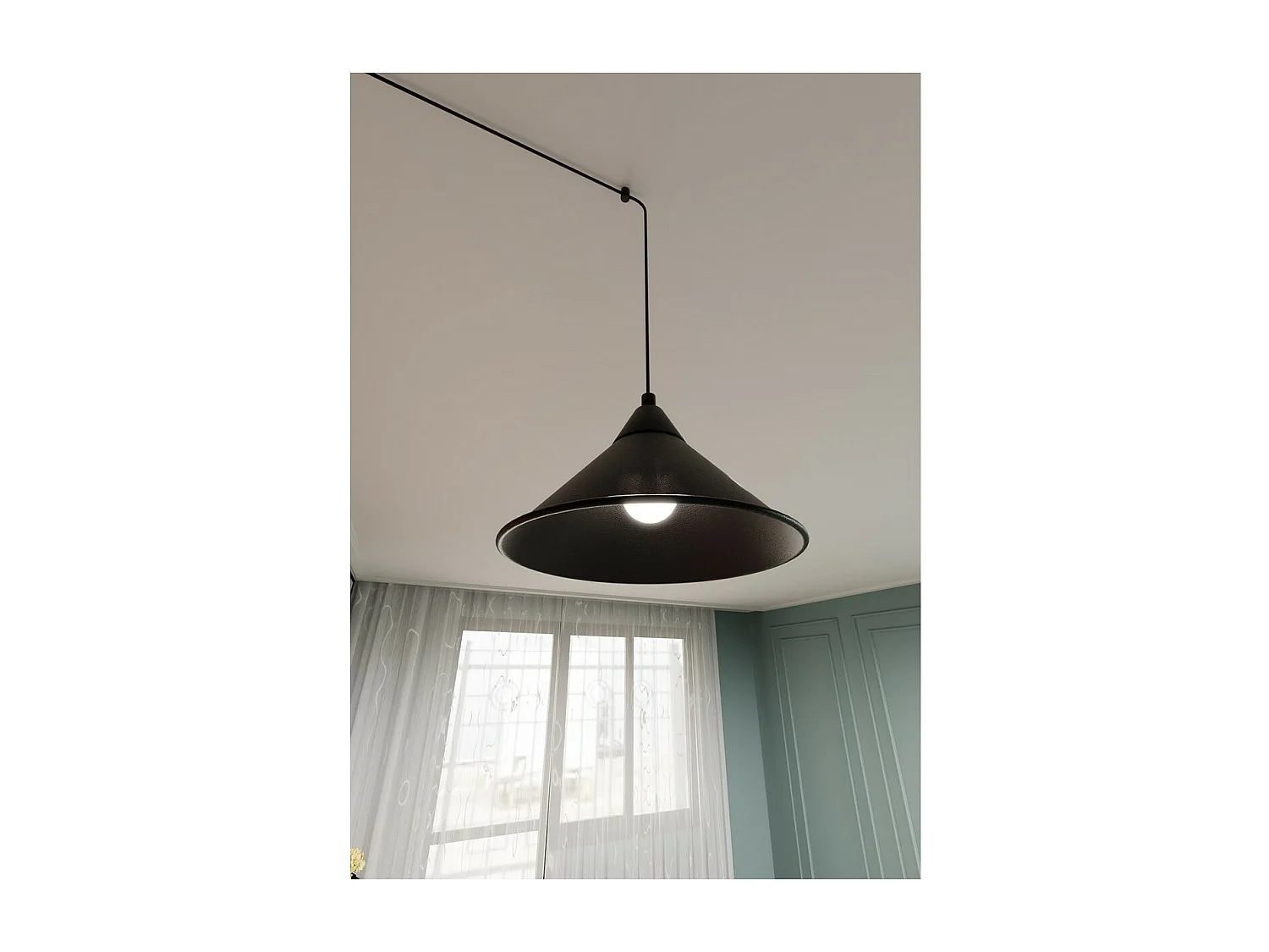 Candeeiro Suspenso Abramo, Preto, 400x400x60 cm, Seven Design