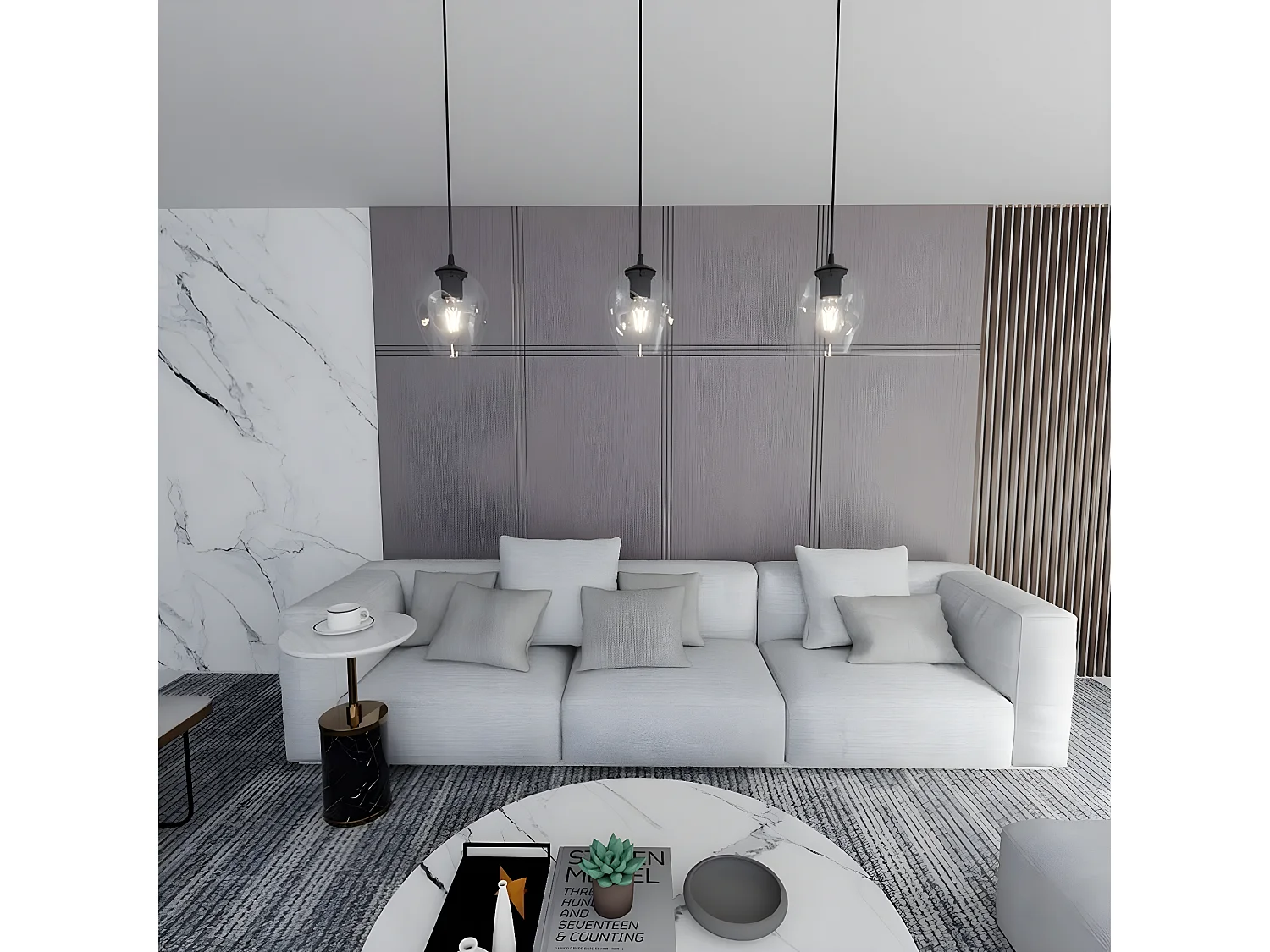 Suspension Istar, Noir, 14x100x14 cm, Seven Design