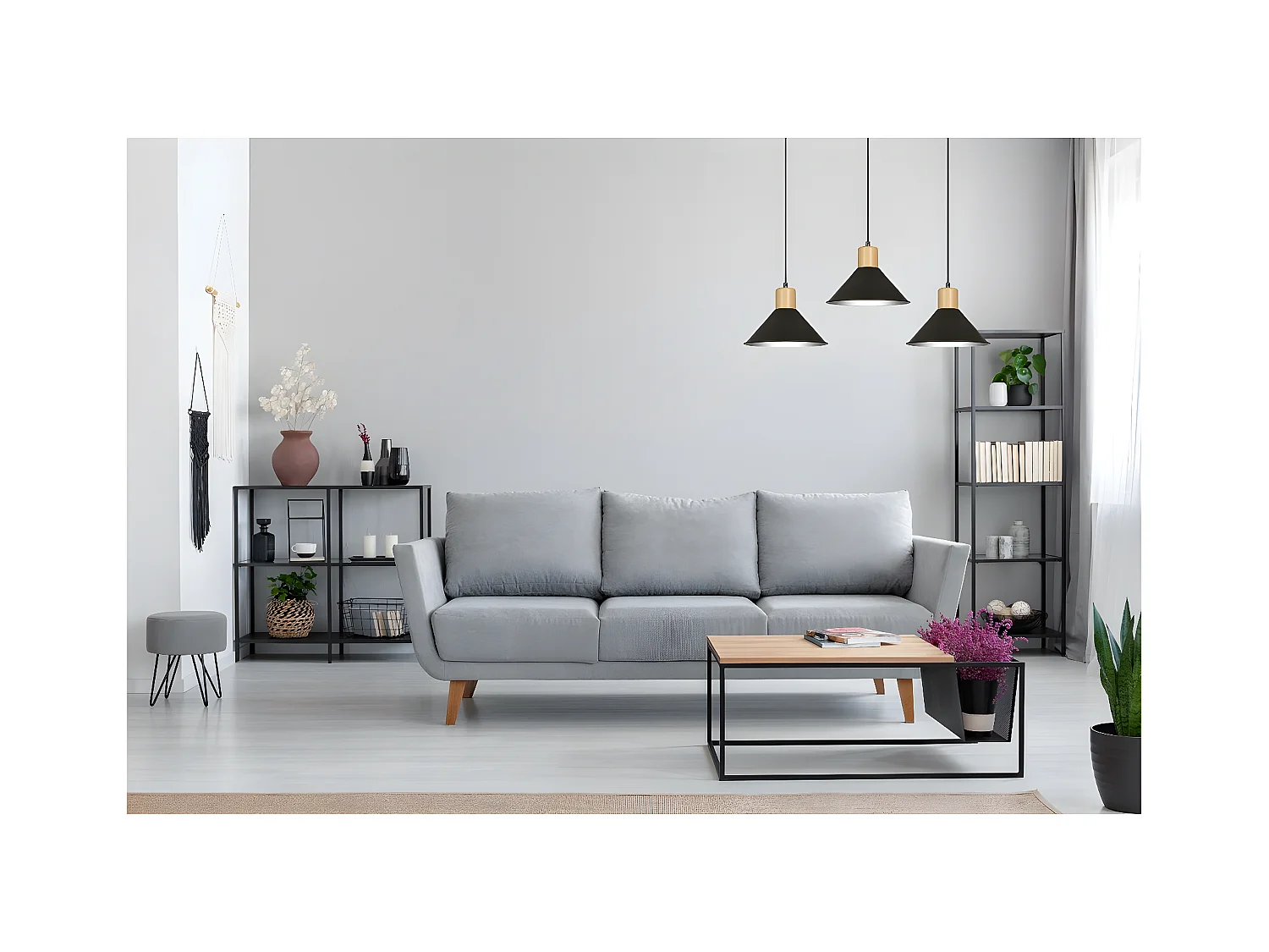 Suspension Rowen, Noir, 86x100x25 cm, EPIKASA