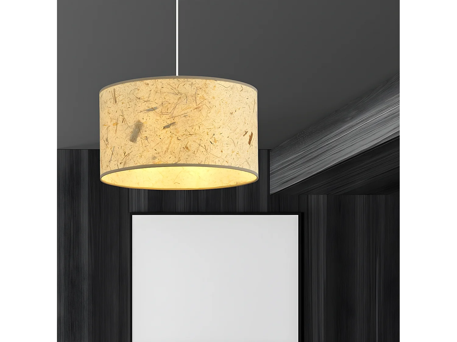 Hanglamp Aston, Beige, 35x100x35 cm, Seven Design