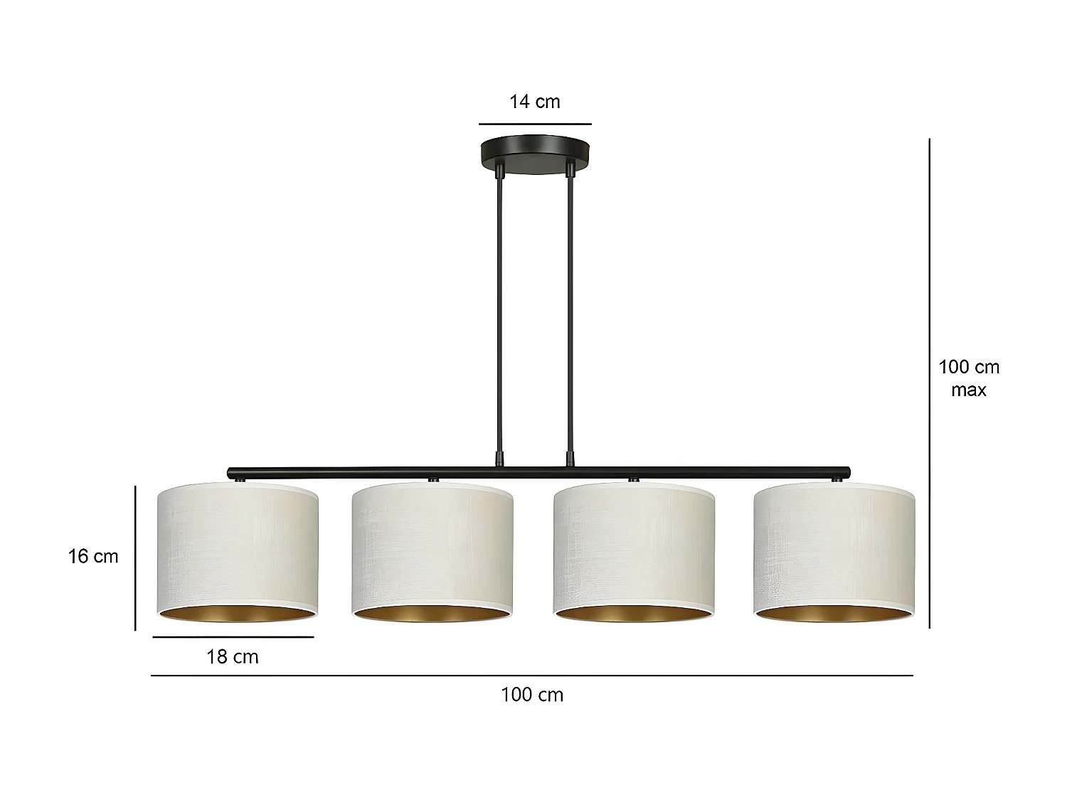 Suspension Hilde, Blanc, 97x100x18 cm, Seven Design