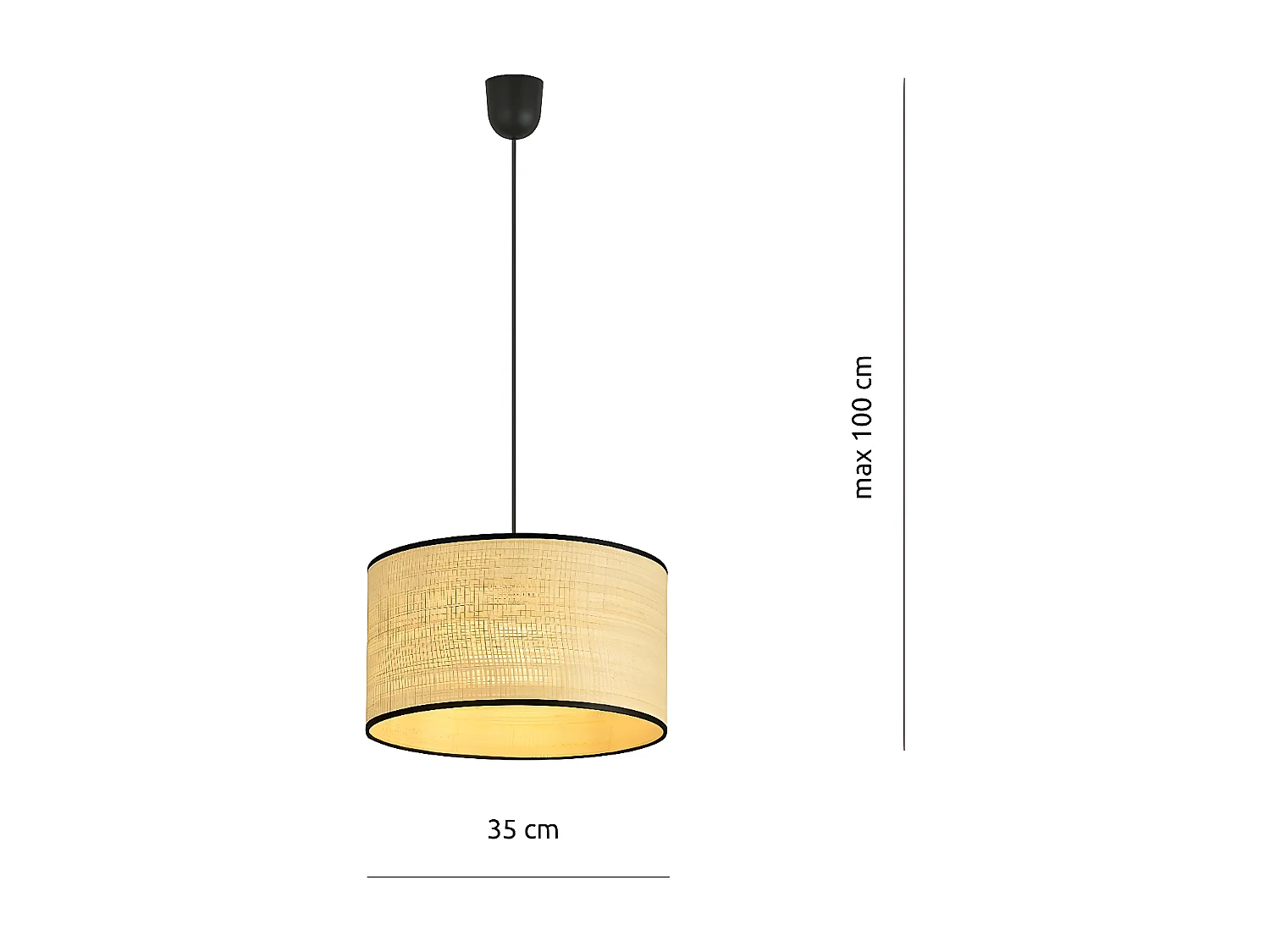 Suspension Aston, Beige, 35x100x35 cm, Seven Design