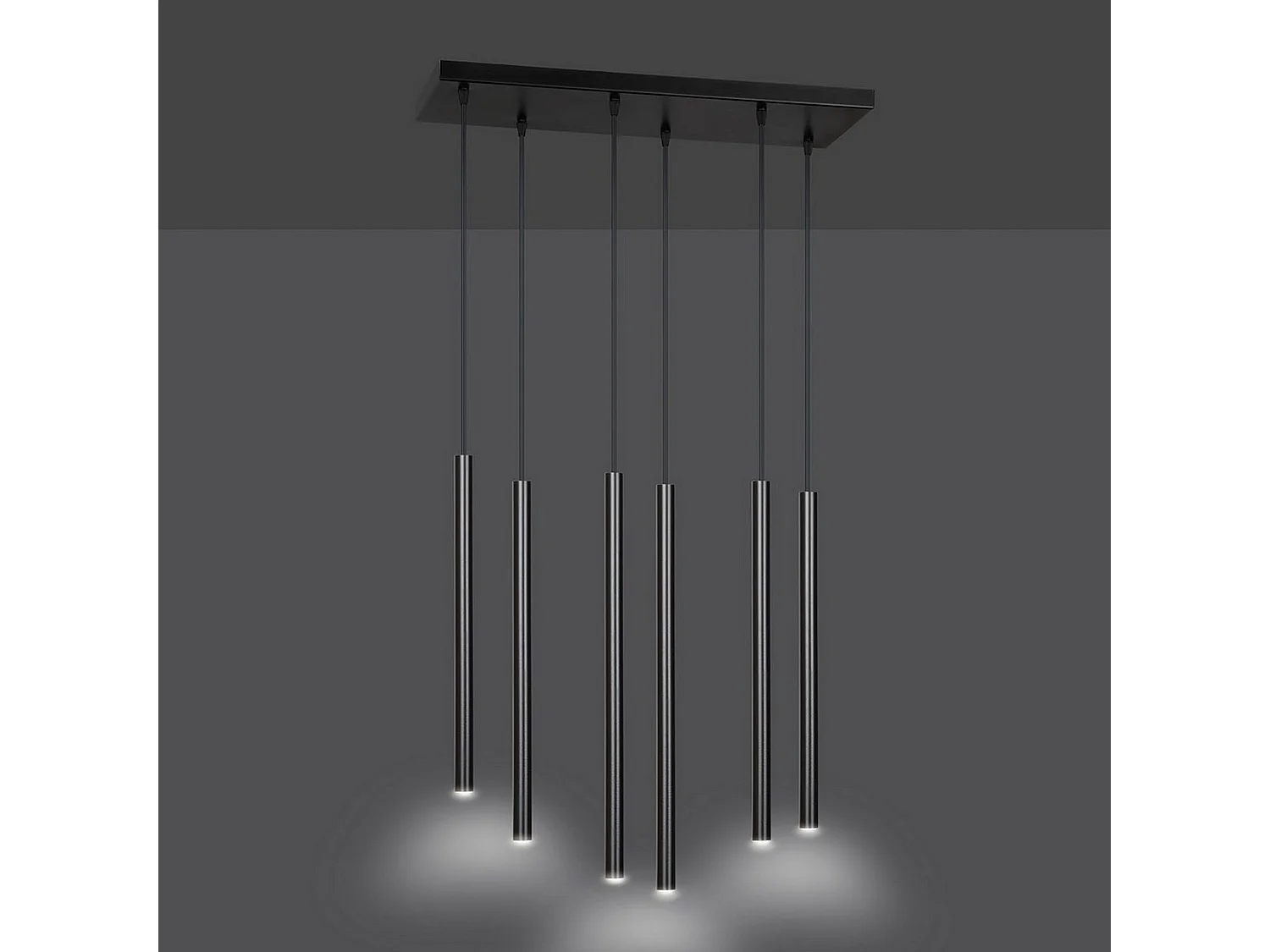 Hanglamp Selter, Zwart, 70x22x120 cm, Seven Design