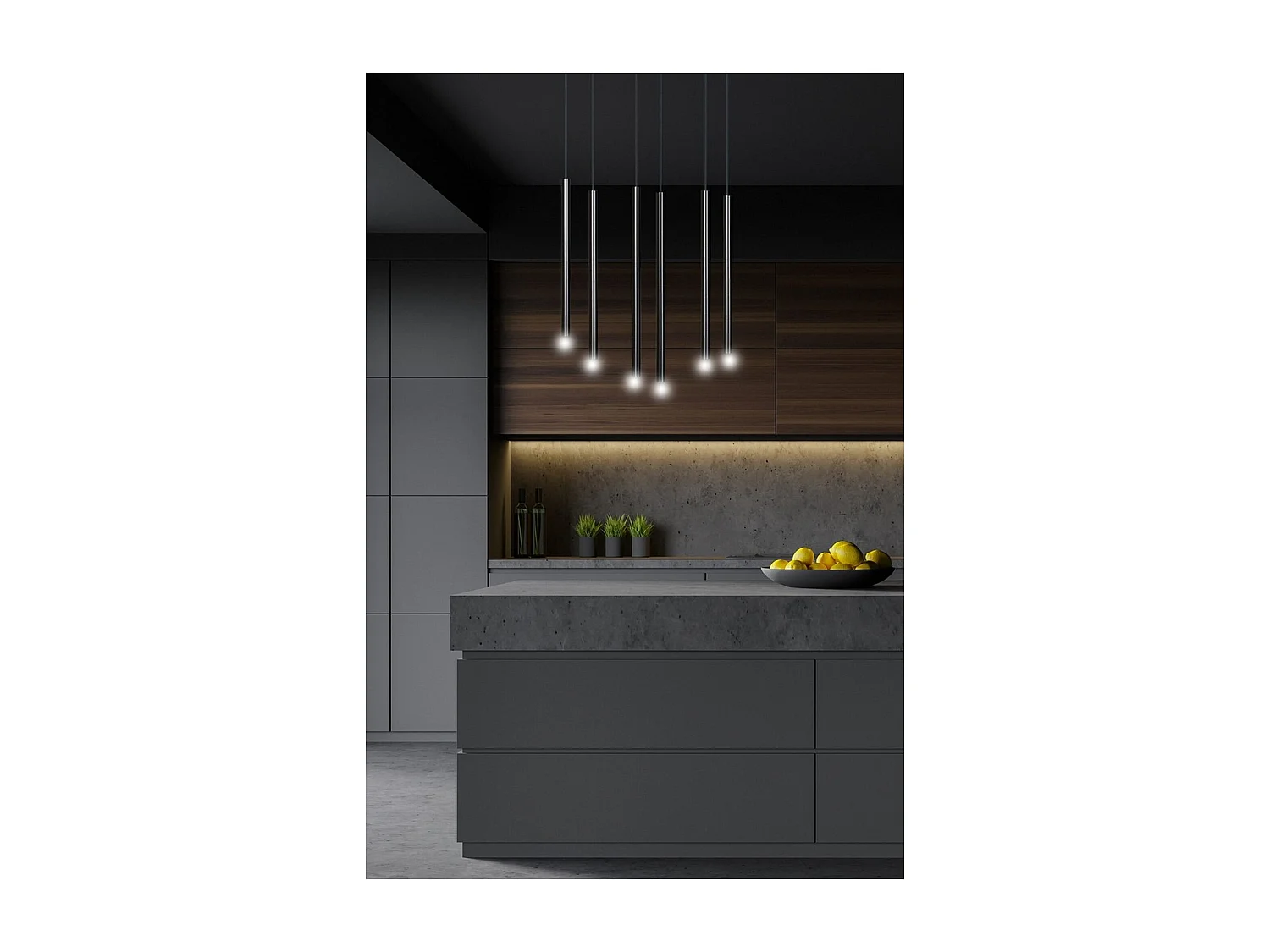 Hanglamp Selter, Zwart, 70x22x120 cm, Seven Design