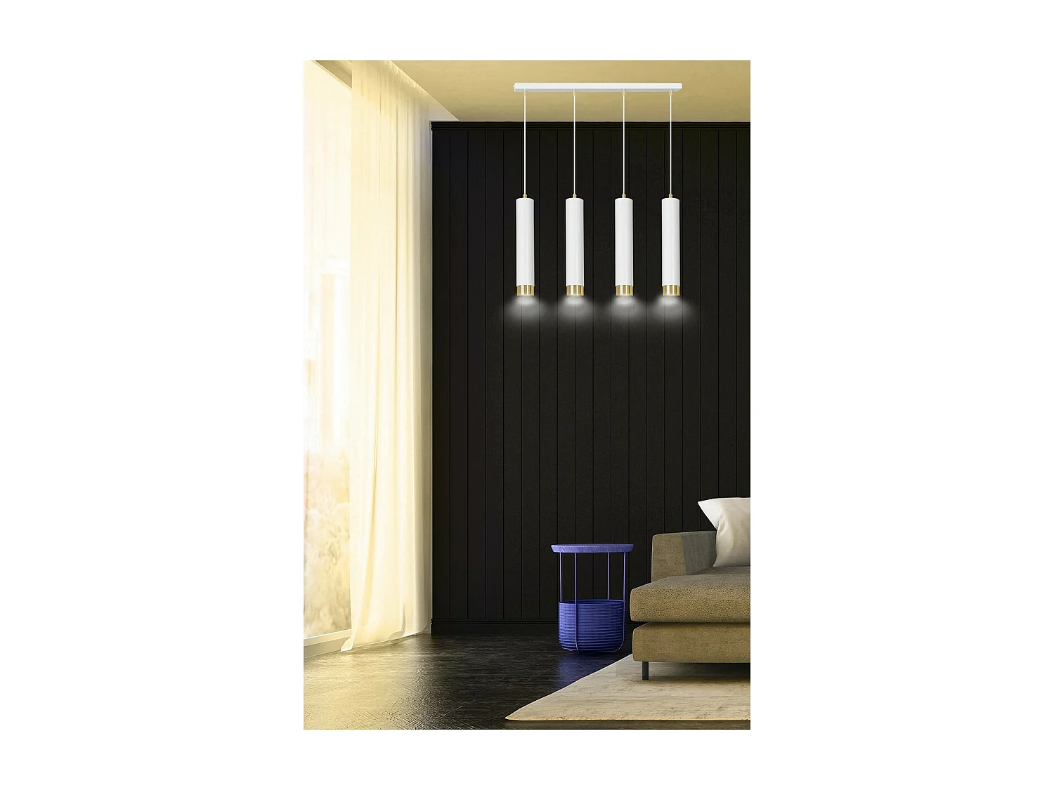 Suspension Kibo 9, Blanc, 60x100x6 cm, Seven Design