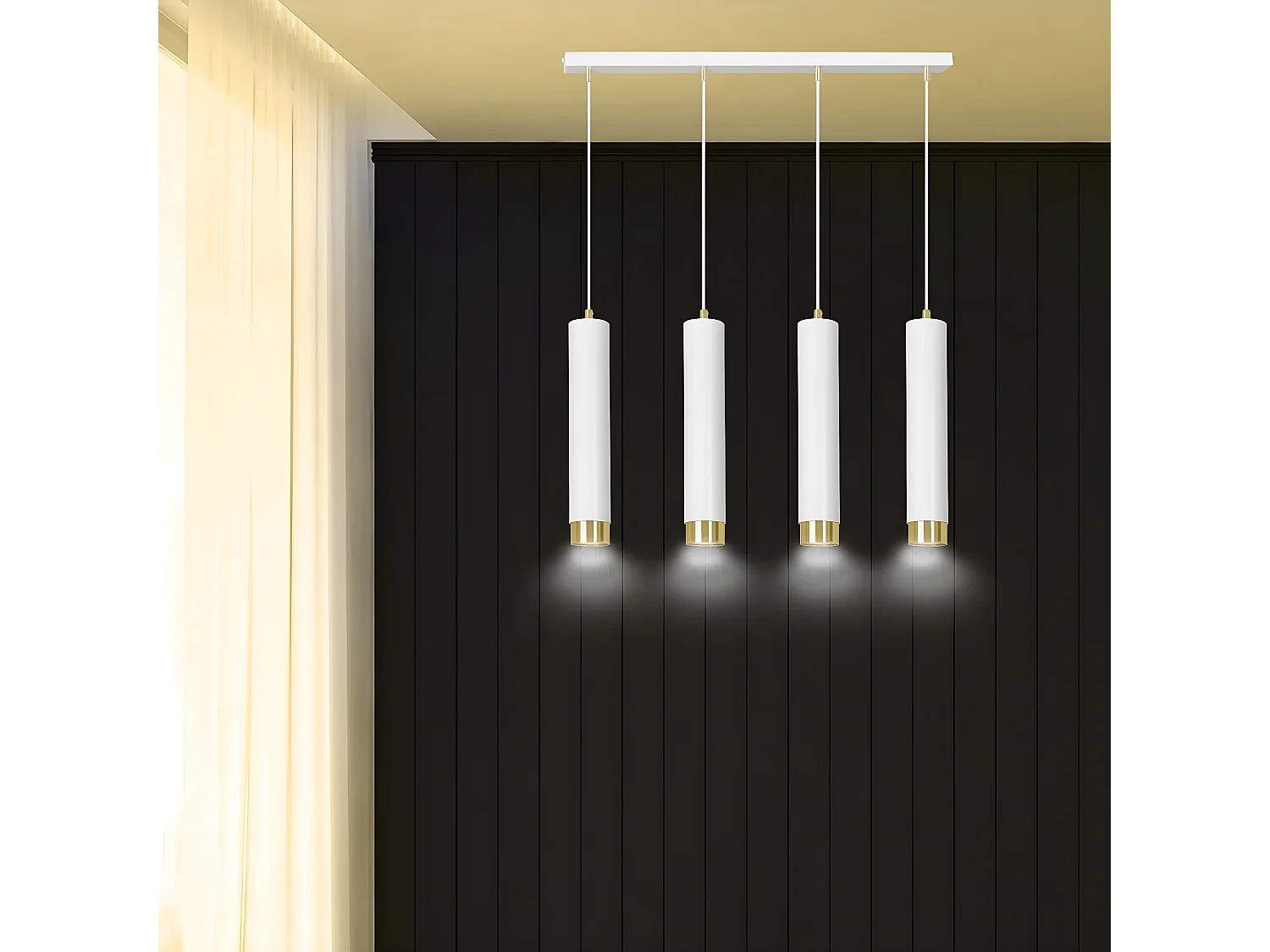 Suspension Kibo 9, Blanc, 60x100x6 cm, Seven Design