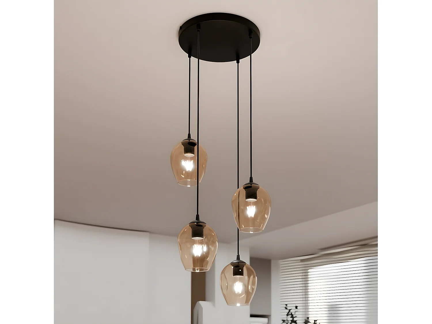 Lampa Wisząca Istar 10, Bursztyn, 40x100x40 cm, Seven Design