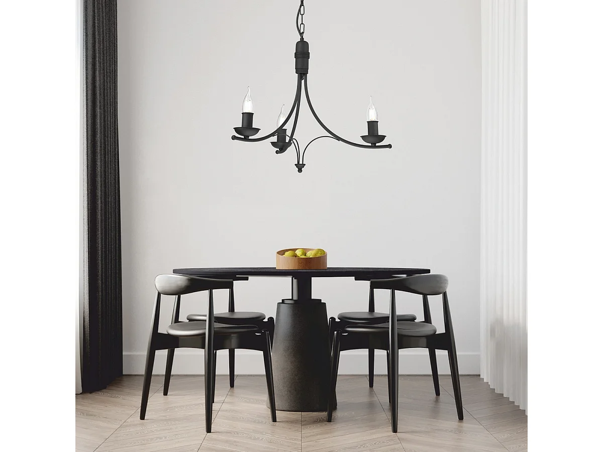 Hanglamp Luca, Zwart, 50x50x100 cm, Seven Design