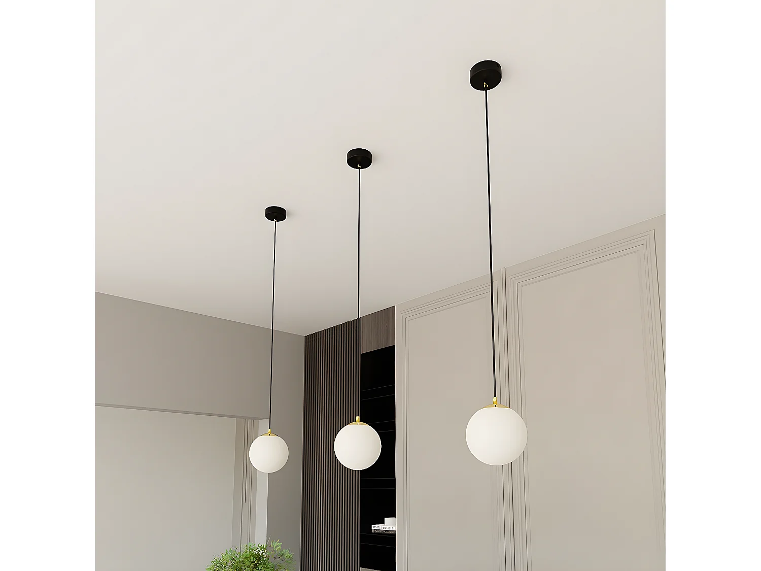 Candeeiro Suspenso Royal, Preto, 14x100x14 cm, Seven Design