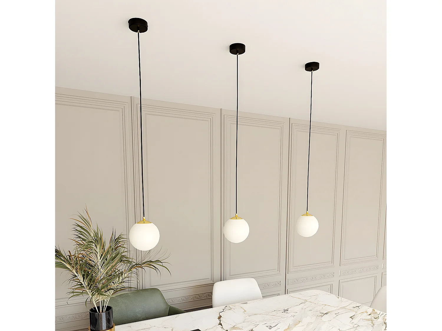 Candeeiro Suspenso Royal, Preto, 14x100x14 cm, Seven Design