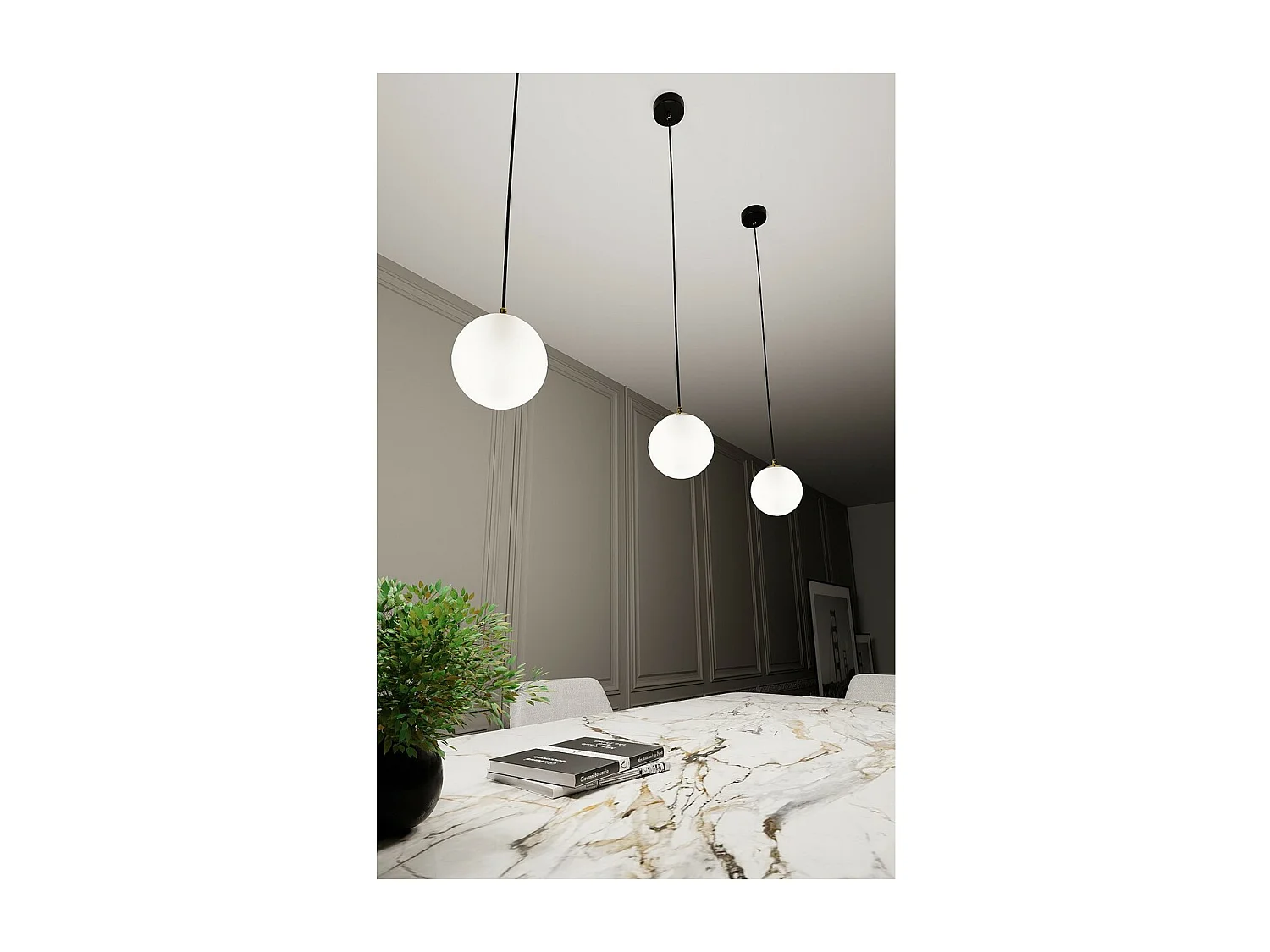 Candeeiro Suspenso Royal, Preto, 14x100x14 cm, Seven Design