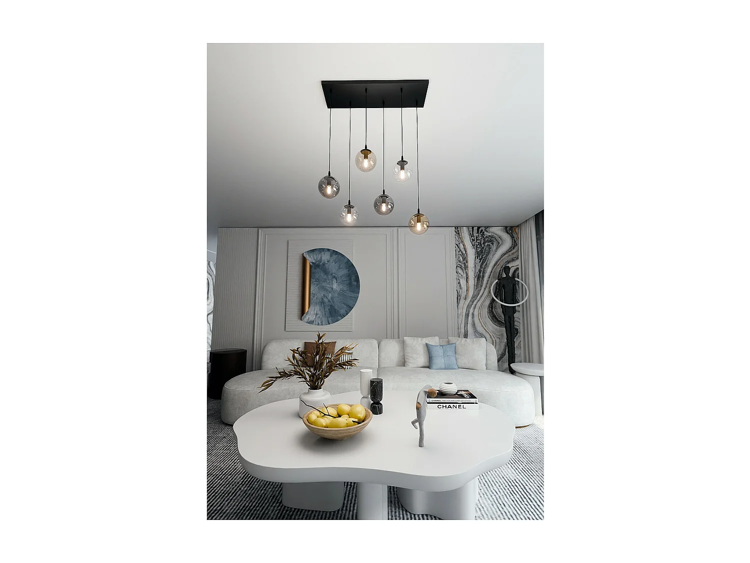 Suspension Cosmo 10, Noir, 65x120x22 cm, Seven Design