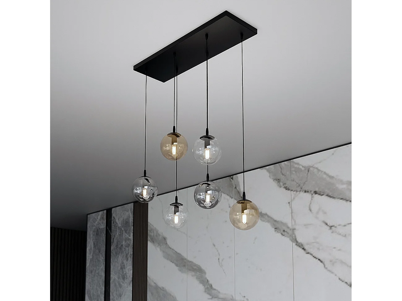 Suspension Cosmo 10, Noir, 65x120x22 cm, Seven Design